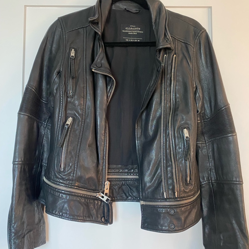 All Saints Moto Leather Jacket - Picture 7 of 8